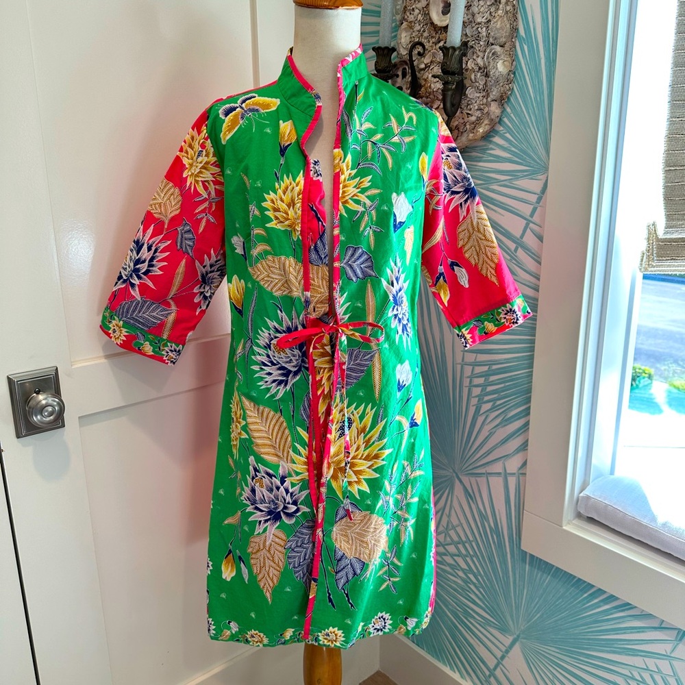 Vintage Batik Indonesian Cotton Duster, Tunic, Top